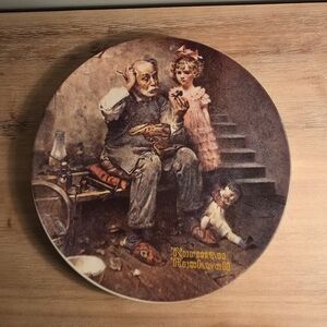 Decorative Plate with Vintage Illustration